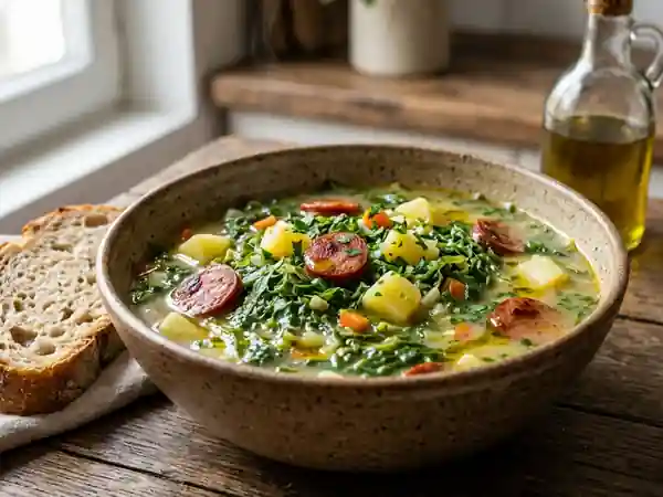 Soupe Portugaise au Chou Traditionnelle et Réconfortante - Photo de présentation