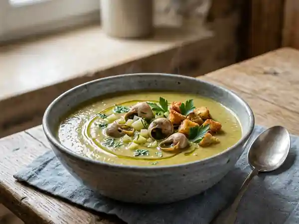 Velouté d'escargots onctueux au fenouil - Photo de présentation