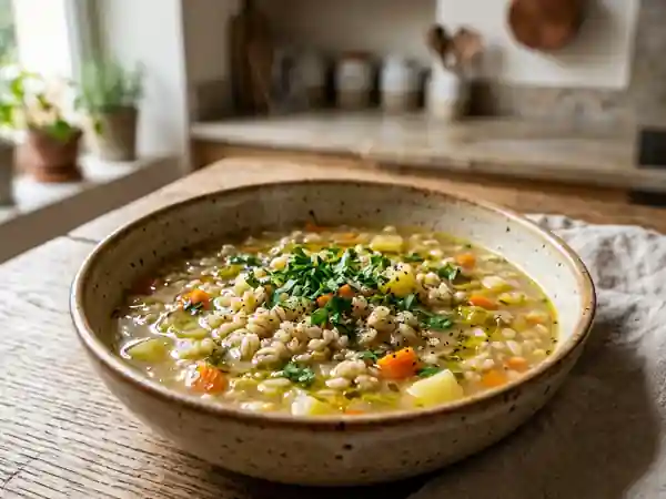 Bouillon Rustique à l'Orge et Légumes - Photo de présentation