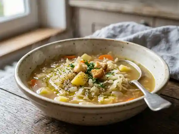 Soupe au chou fondante et rustique - Photo de présentation