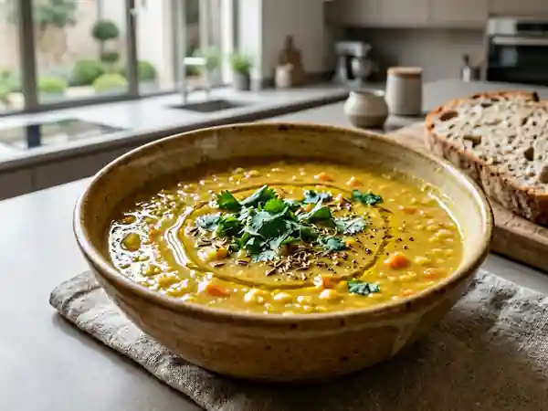 Velouté de Lentilles Jaunes au Cumin et Curcuma - Photo de présentation