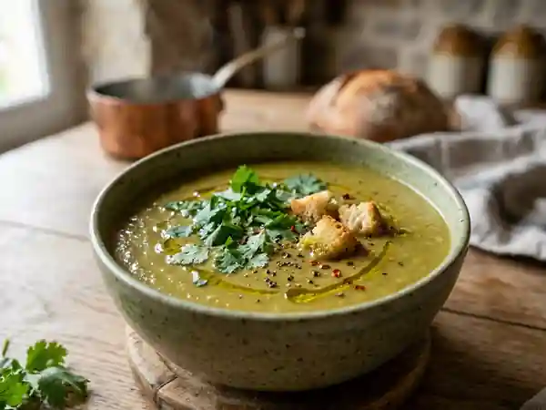 Velouté onctueux pois cassés et coriandre - Photo de présentation