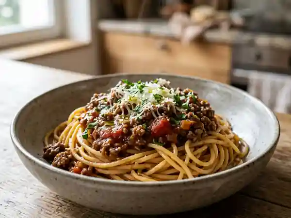 Spaghetti Bolognaise Fondante et Mijotée - Photo de présentation