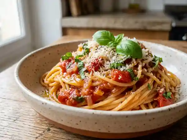 Spaghetti à la Napolitaine : Recette Authentique et Savoureuse - Photo de présentation