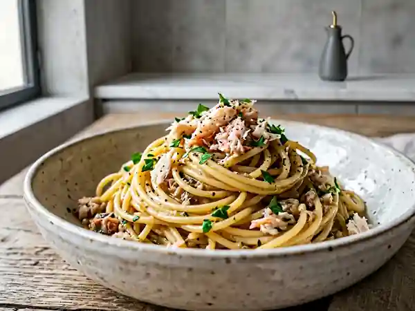 Spaghetti aux favouilles iodés et ailés - Photo de présentation