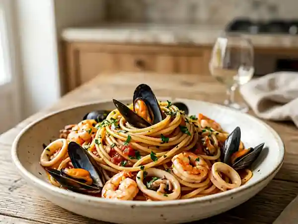 Spaghetti iodés aux fruits de mer - Photo de présentation