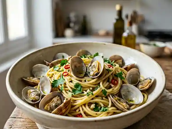 Spaghetti alle vongole iodés et pimentés - Photo de présentation