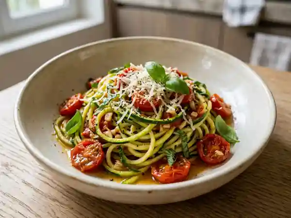 Spaghettis de courgette ail et basilic - Photo de présentation