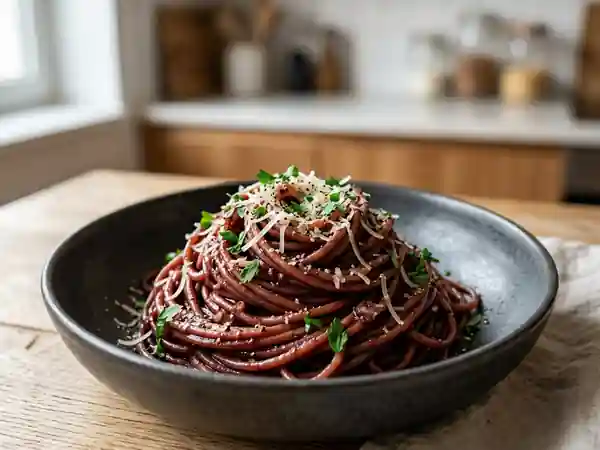 Spaghettis au Vin Rouge et Parmesan - Photo de présentation