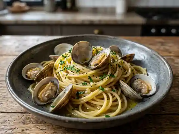 Spaghettis aux palourdes ail et vin blanc - Photo de présentation
