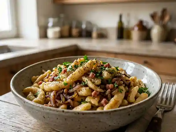 Spätzle alsaciens dorés au beurre - Photo de présentation