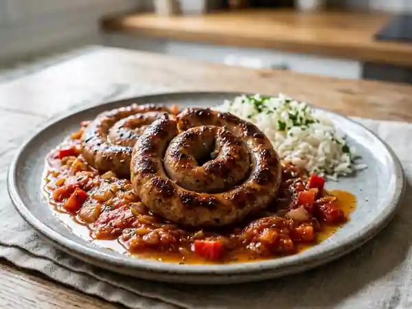 Spirales de saucisses au poivron fondant - Photo de présentation