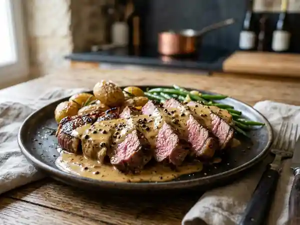 Steak juteux au whisky et poivre concassé - Photo de présentation