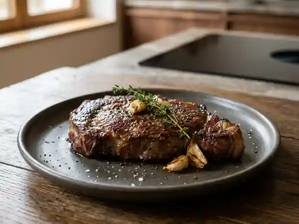 Steak Saisi au Beurre d'Ail et Thym Frais - Photo de présentation
