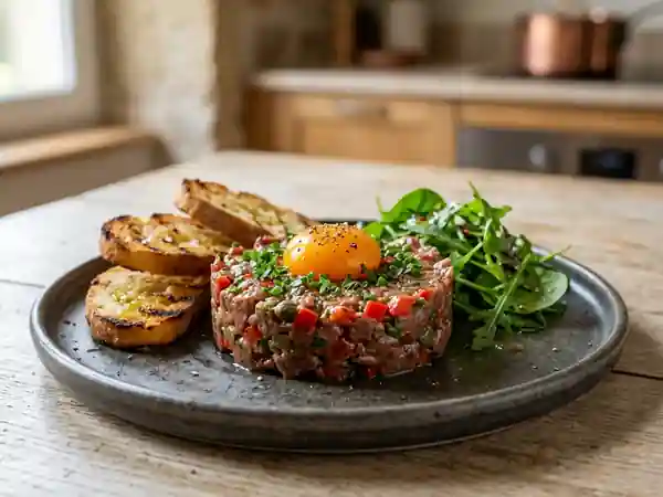 Tartare de bœuf au poivron rouge croquant - Photo de présentation
