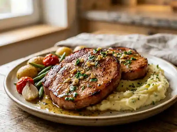 Steaks de jambon Sambre et Meuse au beurre d'ail - Photo de présentation