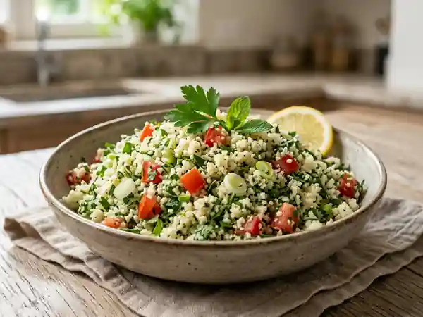 Taboulé léger au chou-fleur, citron et persil frais - Photo de présentation