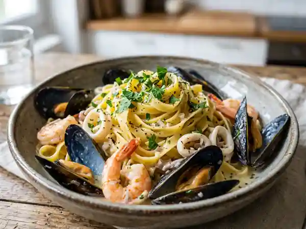 Tagliatelles Iodées à la Crème et Vin Blanc - Photo de présentation
