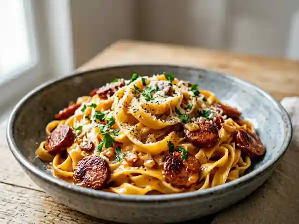 Tagliatelles au Chorizo et Crème Fondante - Photo de présentation