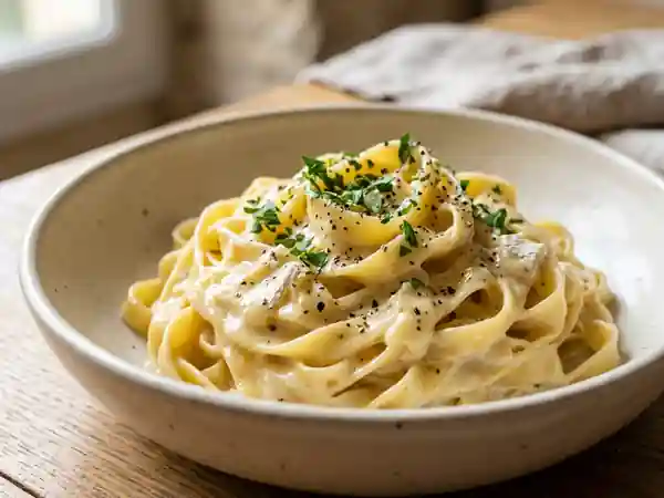 Tagliatelles onctueuses au camembert fondu - Photo de présentation