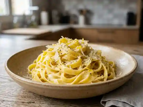 Tagliatelles Crémeuses au Citron et Parmesan - Photo de présentation