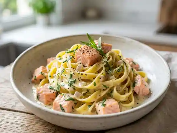 Tagliatelles Crémeuses au Saumon et Estragon - Photo de présentation