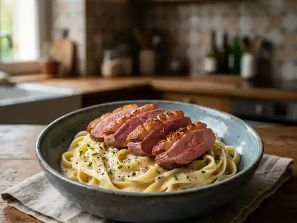 Tagliatelles au Magret et Crème Onctueuse - Photo de présentation