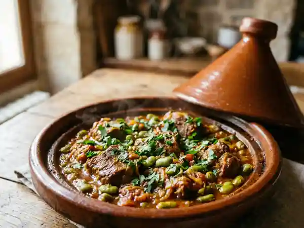 Tajine d'Agneau Fondant aux Fèves - Photo de présentation