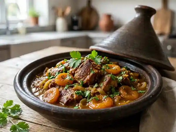 Tajine d'agneau fondant aux abricots miellés - Photo de présentation