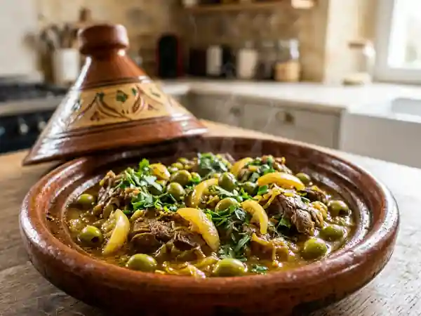 Tajine d'agneau confit aux épices douces - Photo de présentation