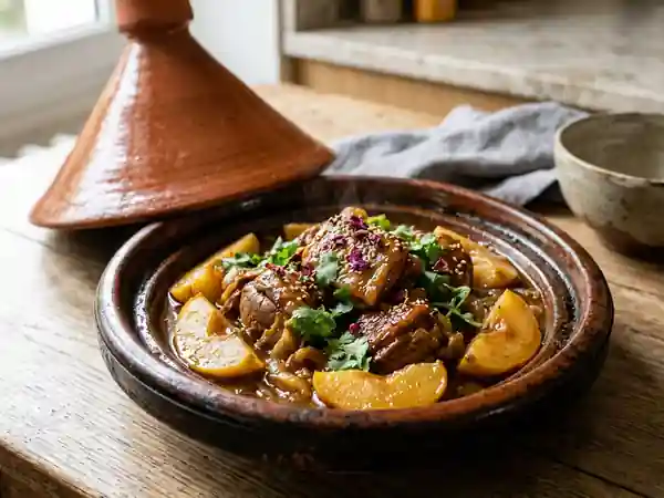 Tajine d'agneau fondant aux coings et miel - Photo de présentation