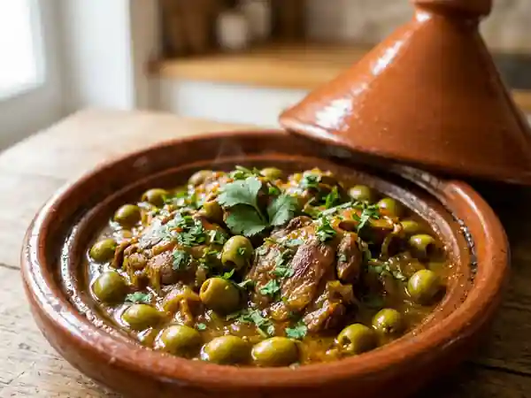 Tajine d'agneau fondant au miel et olives - Photo de présentation