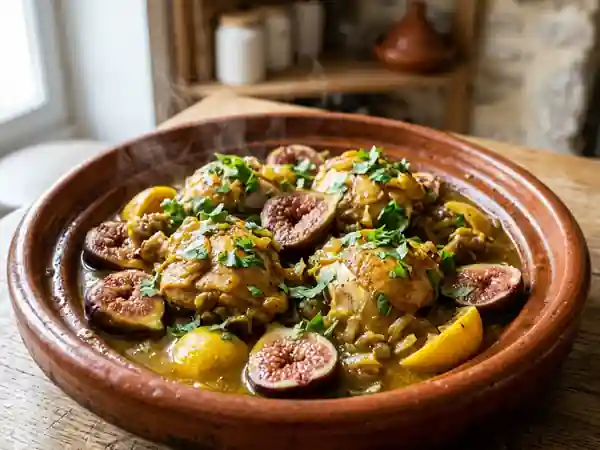 Tajine de pintade aux figues et citrons confits - Photo de présentation