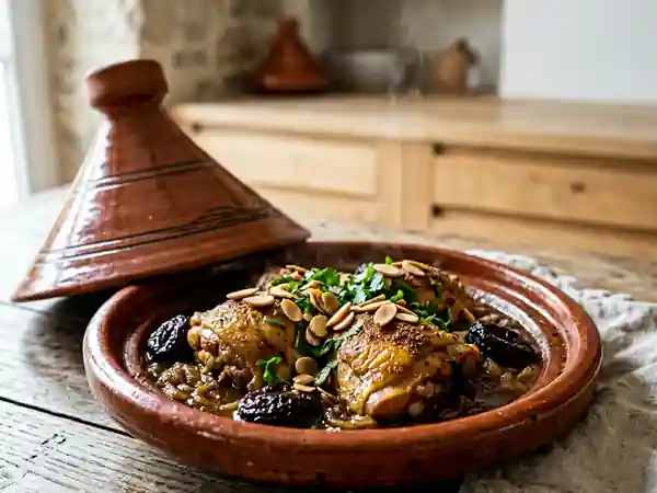 Tajine de Poulet aux Pruneaux : Recette Traditionnelle Marocaine Savoureuse - Photo de présentation