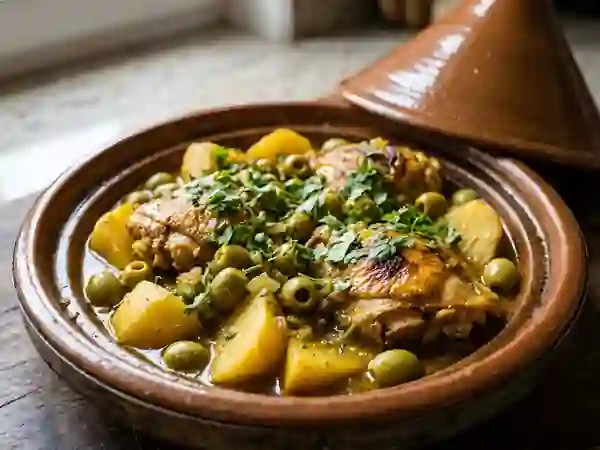 Tajine de poulet citronné aux olives - Photo de présentation