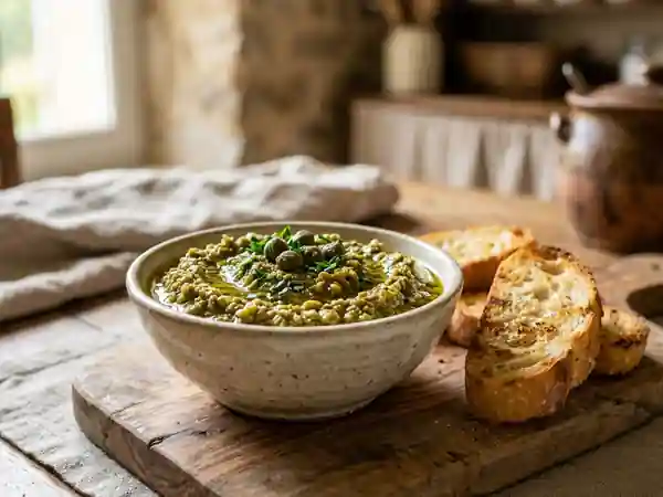 Tapenade verte acidulée et fondante - Photo de présentation