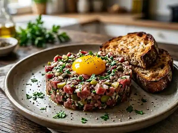 Tartare de cheval frais et savoureux : recette traditionnelle - Photo de présentation