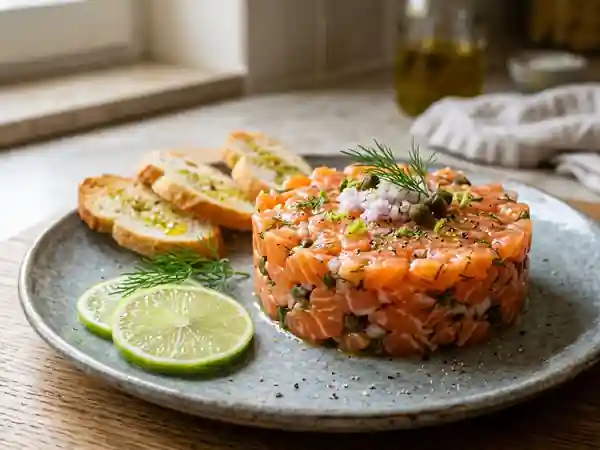 Tartare de saumon fondant au citron vert - Photo de présentation