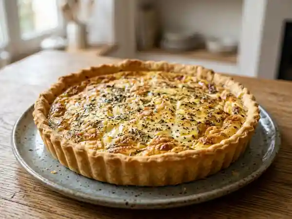 Tarte à la brousse crémeuse et parmesan - Photo de présentation