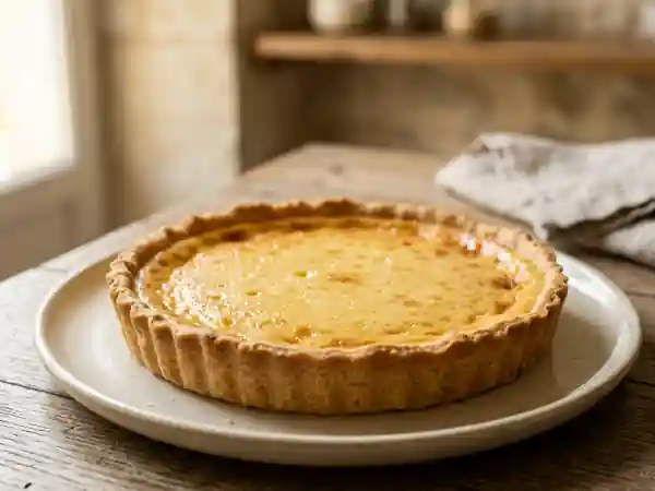 Tarte fondante à la crème vanillée - Photo de présentation