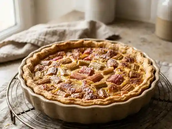 Tarte à la rhubarbe maison : dessert acidulé et gourmand - Photo de présentation