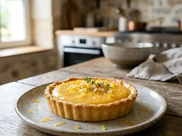 Tarte acidulée aux agrumes et crème légère - Photo de présentation