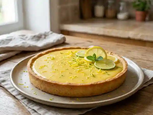 Tarte acidulée aux deux citrons : vert et jaune - Photo de présentation