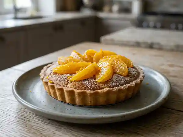Tarte amandine à l'orange : dessert gourmand et fruité - Photo de présentation