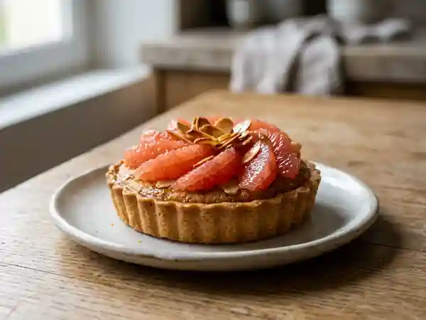 Tarte amandine au pamplemousse : dessert fruité et gourmand - Photo de présentation