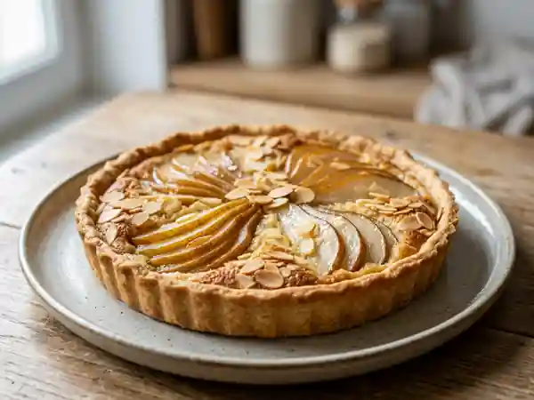 Tarte amandine aux poires fondantes - Photo de présentation