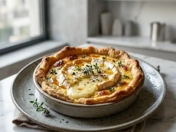 Tarte au camembert coulant et miel - Photo de présentation