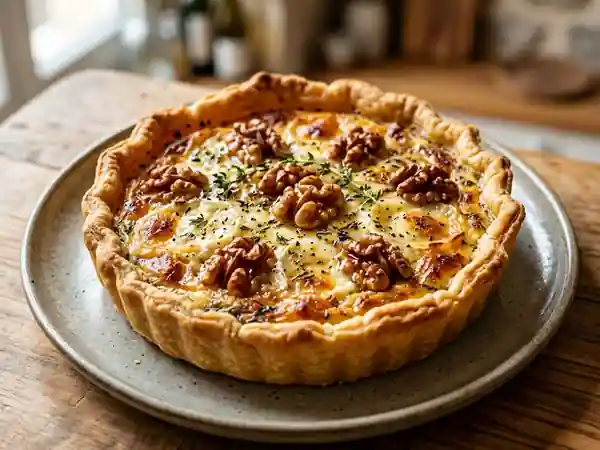 Tarte chèvre miel et noix croustillante - Photo de présentation
