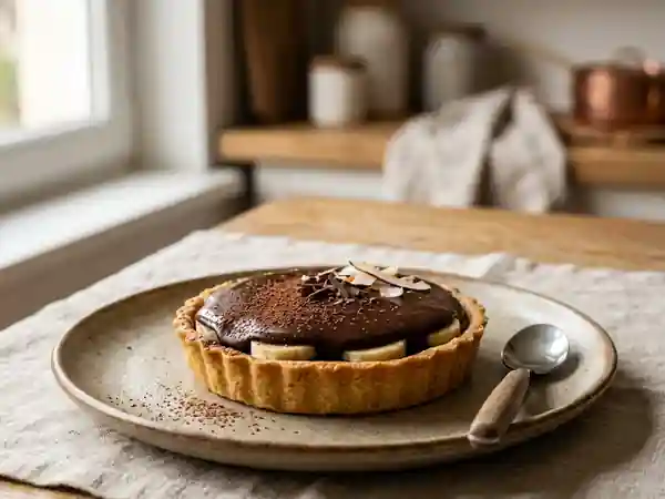 Tarte Banane Chocolat Ganache Soyeuse - Photo de présentation