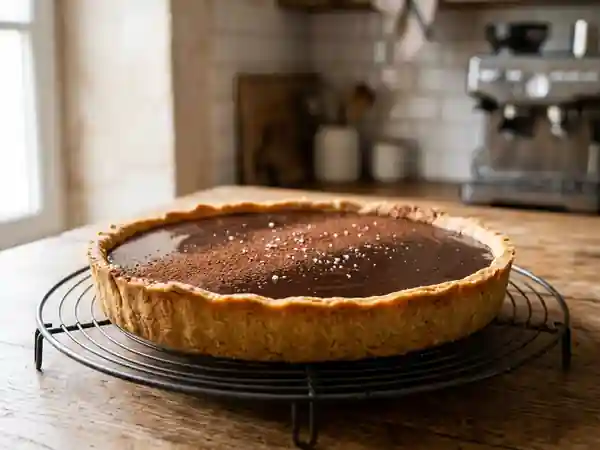 Tarte au chocolat noir fondante et soyeuse - Photo de présentation